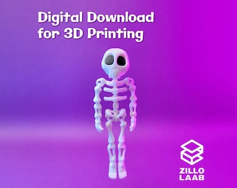 STL gelede skelet voor 3D-printen: Flexi Halloween Toy (digitale download)