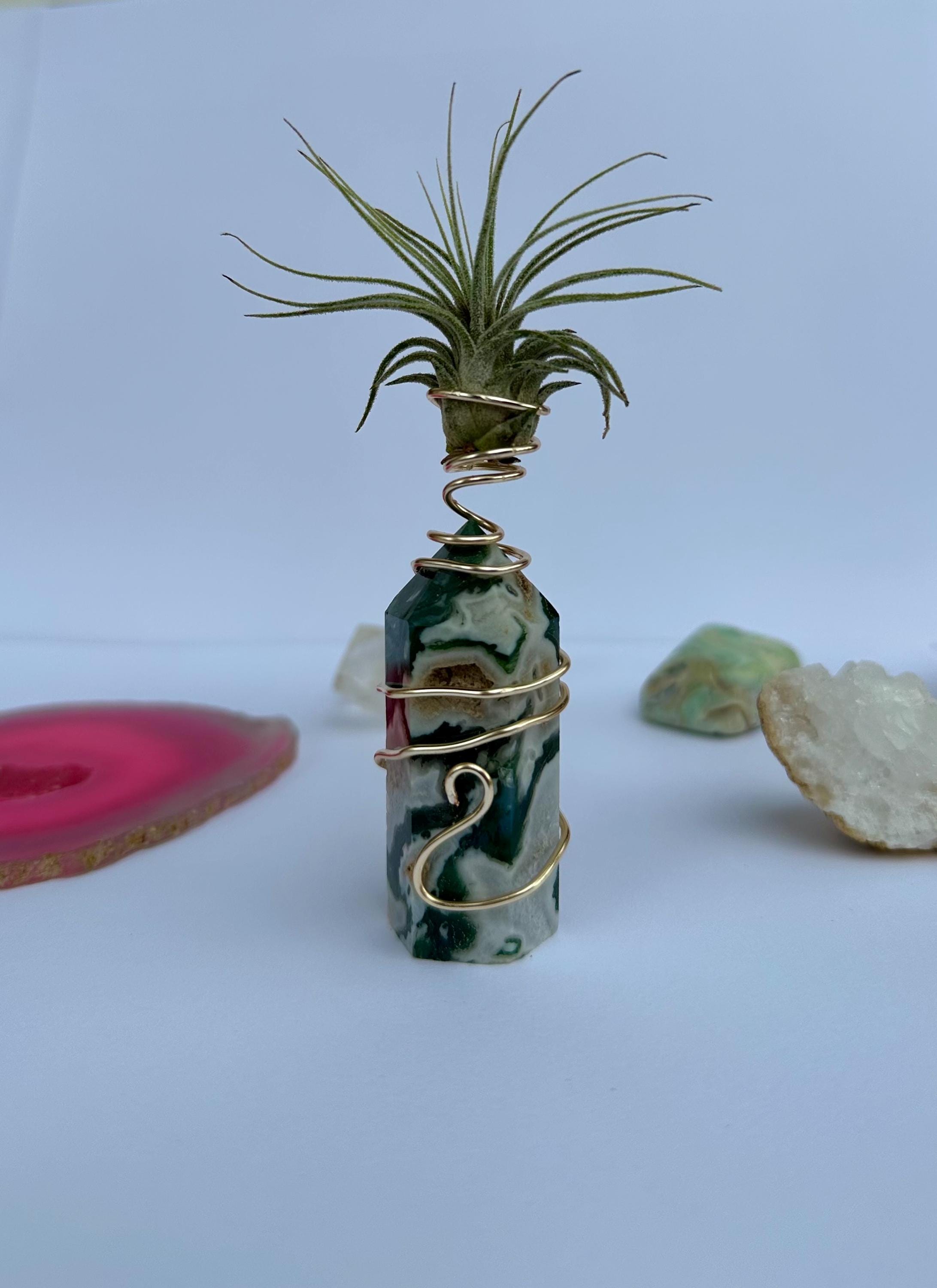 Moss agate tower removable air plant | air plant holder