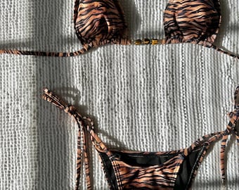 Tiger print tigers eye Bikini set