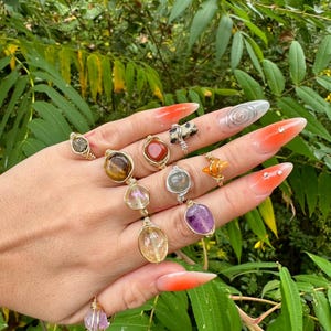 Crystal Rings | Stackable Rings | Wire Wrapped Gemstone Rings - Etsy