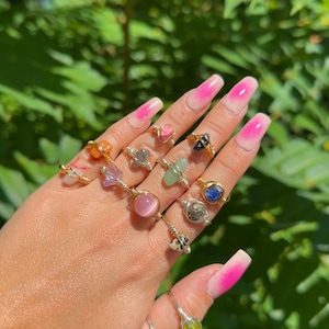 crystal rings | stackable rings | healing stone rings