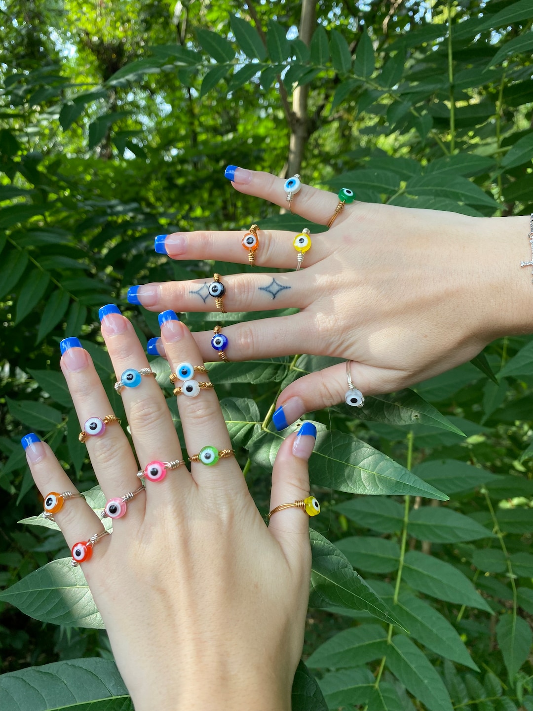 Evil Eye Ring | Stackable Rings | Evil Eye Protection Rings - Etsy