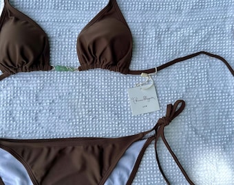 green aventurine bikini set | aventurine bikini set | brown and turquoise bikini set