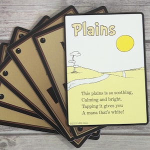 Cartas de fichas Whimsical Plains para MTG ilustradas por MRB Alters, Foil ou Non-foil, impressas em papel cartão de qualidade premium
