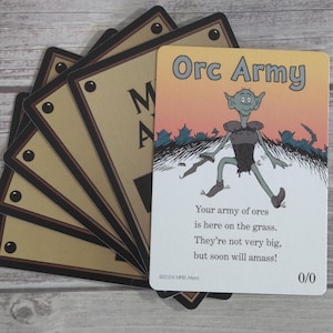 Cartes fantaisistes de l'armée orc pour MTG illustrées par MRB Alters, imprimées sur du papier cartonné de qualité supérieure
