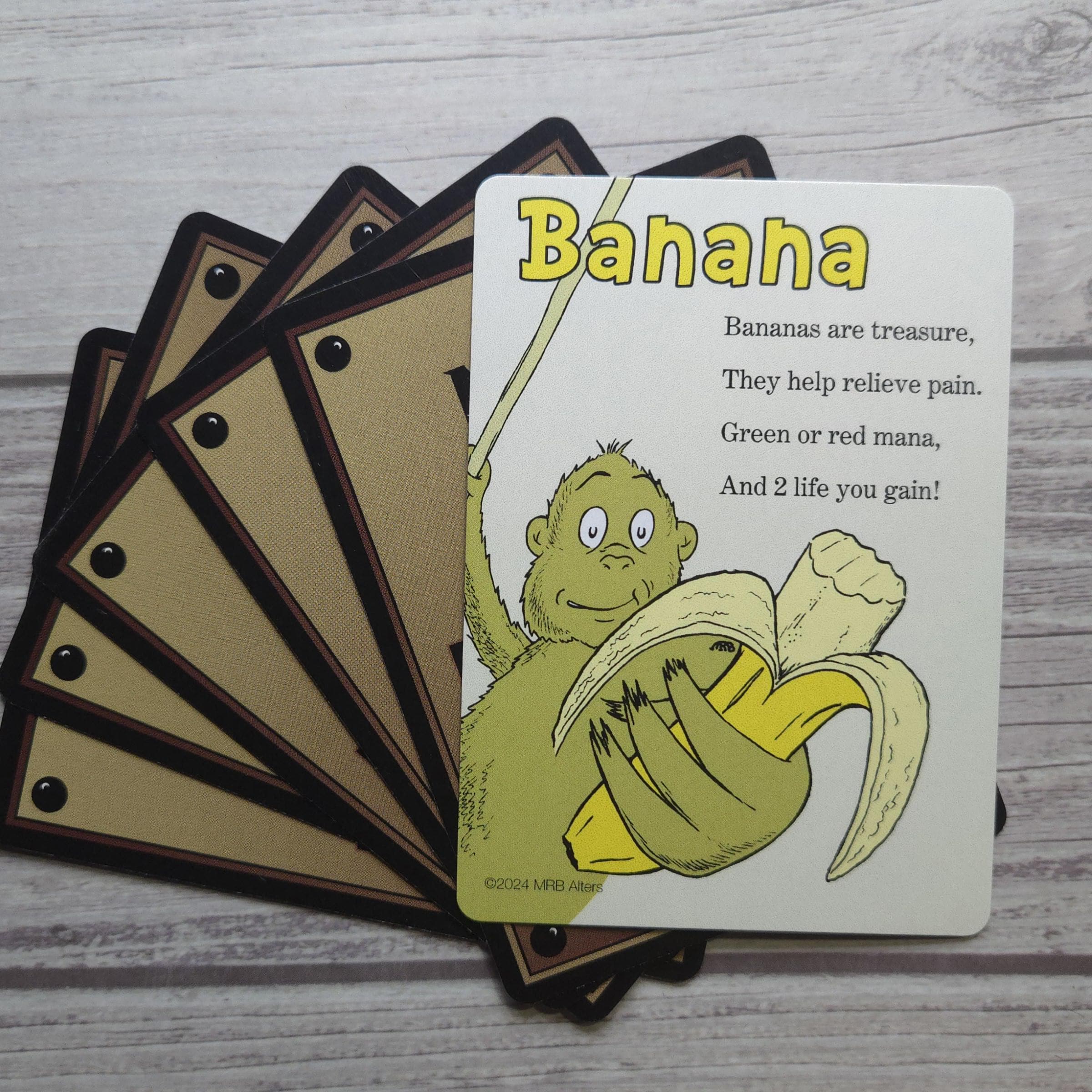 Whimsical Banana Token Cards for MTG Illustrated by MRB Alters