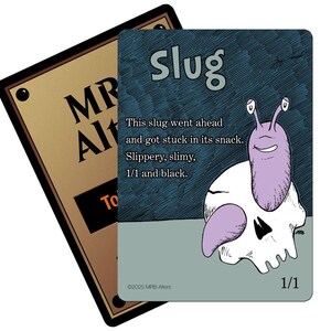 Cartas de fichas Whimsical Slug para MTG ilustradas por MRB Alters, com ou sem foil, impressas em papel cartão de qualidade premium
