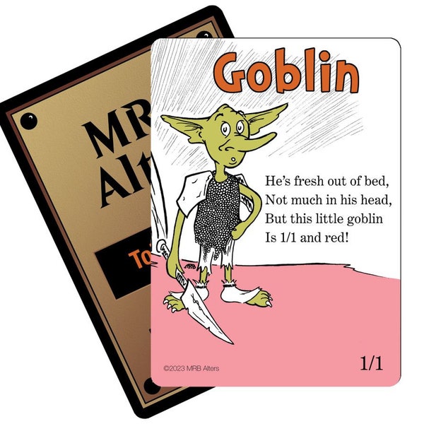 Whimsical Goblin token cards for MTG Illustrated by MRB Alters, Printed on premium quality cardstock