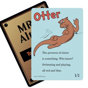 Fantastyczne karty żetonowe Otter do MTG zilustrowane przez MRB Alters, foliowane lub niefoliowane, wydrukowane na najwyższej jakości papierze
