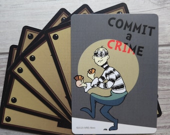 Whimsical Commit a Crime Trigger Reminder Token for MTG Illustrated by MRB Alters, Foil or Non-foil, Printed on premium quality cardstock