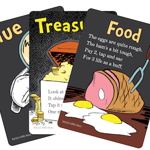 Set di token Whimsical Artifact per MTG Treasure Food Clue proxy (Foil, non-foil) Illustrato da MRB Alters, su cartoncino di qualità premium