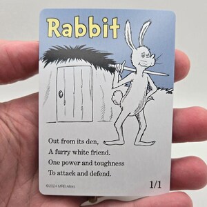 Whimsical Rabbit-tokenkaarten voor MTG, geïllustreerd door MRB Alters, gedrukt op premium karton afbeelding 4