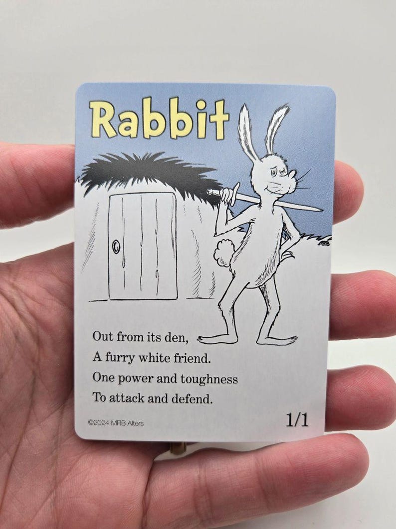 Whimsical Rabbit-tokenkaarten voor MTG, geïllustreerd door MRB Alters, gedrukt op premium karton afbeelding 4