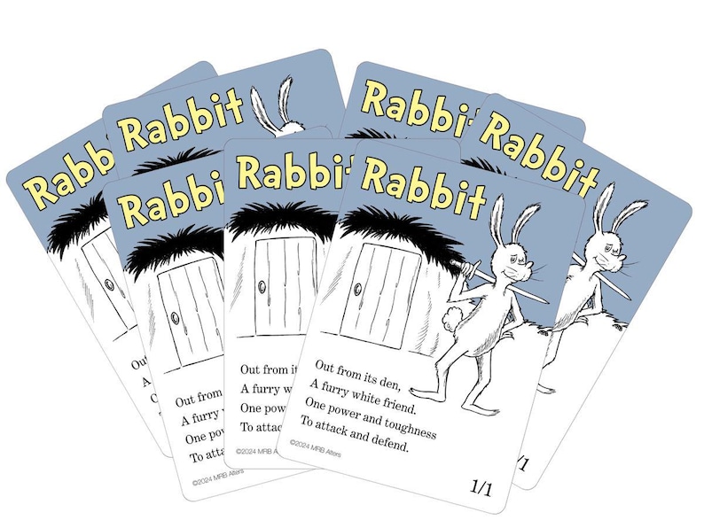 Whimsical Rabbit-tokenkaarten voor MTG, geïllustreerd door MRB Alters, gedrukt op premium karton Non-foil, 7