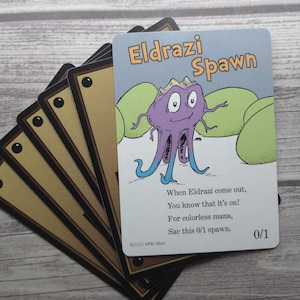 Cartas de token Eldrazi Spawn caprichosas para MTG ilustradas por MRB Alters, com ou sem folha de alumínio, impressas em papel cartão de qualidade premium
