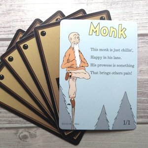 Cartas de fichas de Monge Caprichosas para MTG Ilustradas por MRB Alters, Foil ou Não Foil, Impressas em papel cartão de qualidade premium