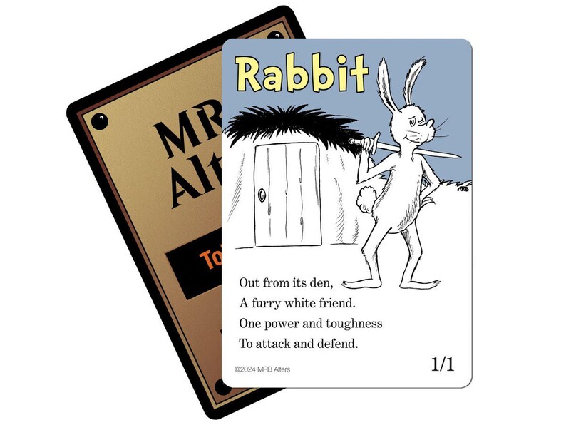 Whimsical Rabbit-tokenkaarten voor MTG, geïllustreerd door MRB Alters, gedrukt op premium karton afbeelding 3