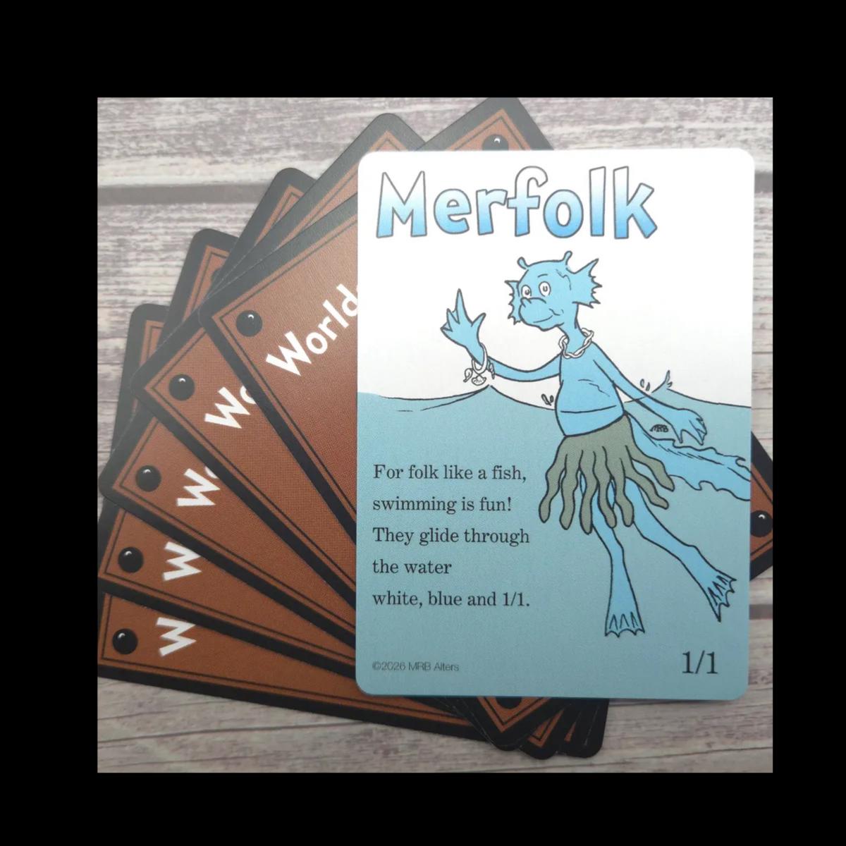 Merfolk Card Whimsical Merfolk (white/blue) Token Cards for MTG Illustrated by MRB ...