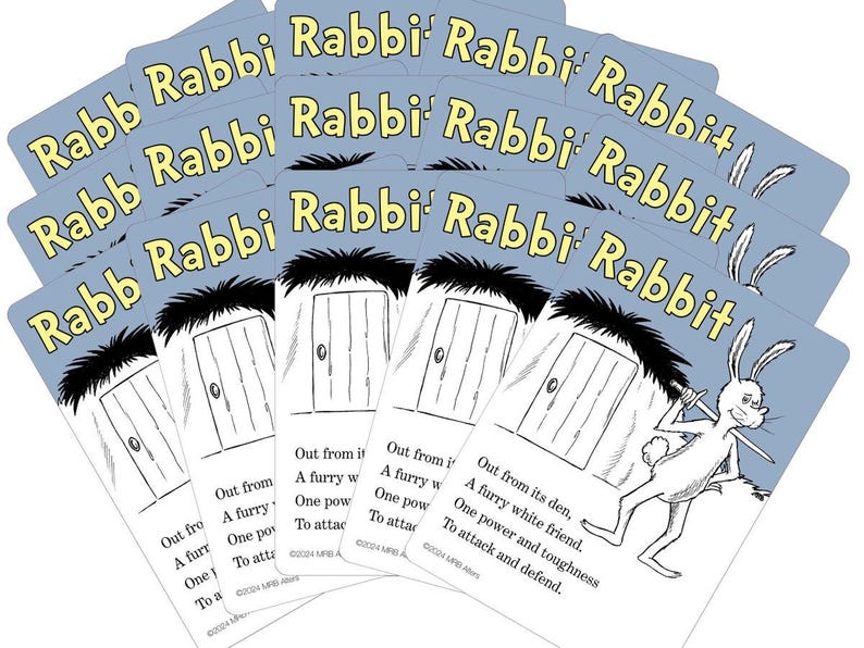 Whimsical Rabbit-tokenkaarten voor MTG, geïllustreerd door MRB Alters, gedrukt op premium karton Non-foil, 15