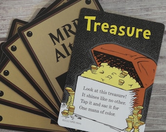 Whimsical Treasure token cards for MTG Illustrated by MRB Alters, Printed on premium quality cardstock