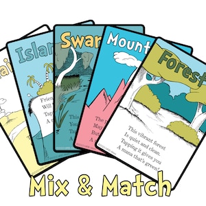 Mix and Match 15 Basic Lands - MTG Tokenkarten Illustriert von MRB Alters, Gedruckt auf hochwertigem Karton.