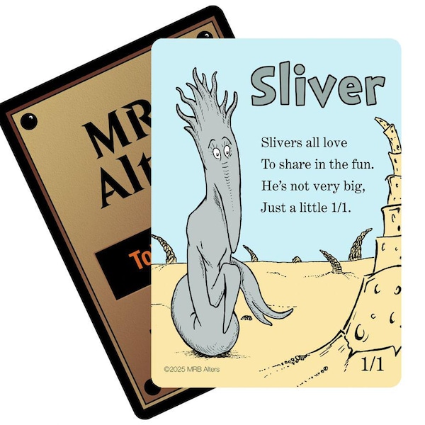 Whimsical Sliver token cards for MTG Illustrated by MRB Alters, Foil or Non-foil, Printed on premium quality cardstock