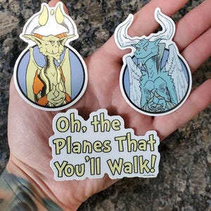 Oh, the Planes That You'll Walk Whimsical Vinyl sticker for deck boxes, card binders, water bottles. High quality premium vinyl! image 3