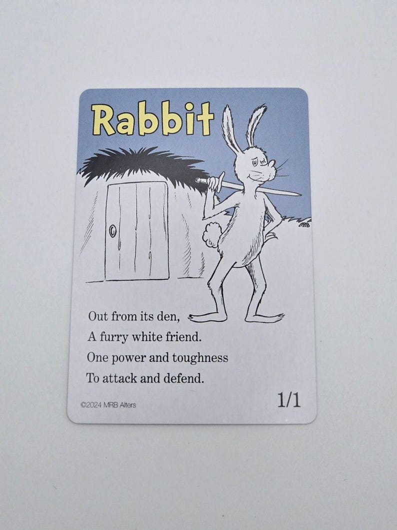 Whimsical Rabbit-tokenkaarten voor MTG, geïllustreerd door MRB Alters, gedrukt op premium karton afbeelding 6