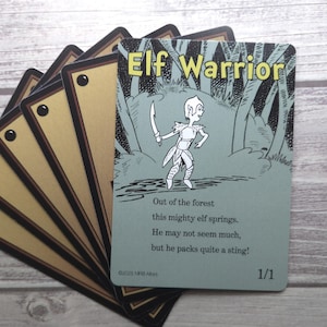 Carte token Elfo Guerriero stravaganti per MTG illustrate da MRB Alters, foil o non foil, stampate su cartoncino di qualità premium
