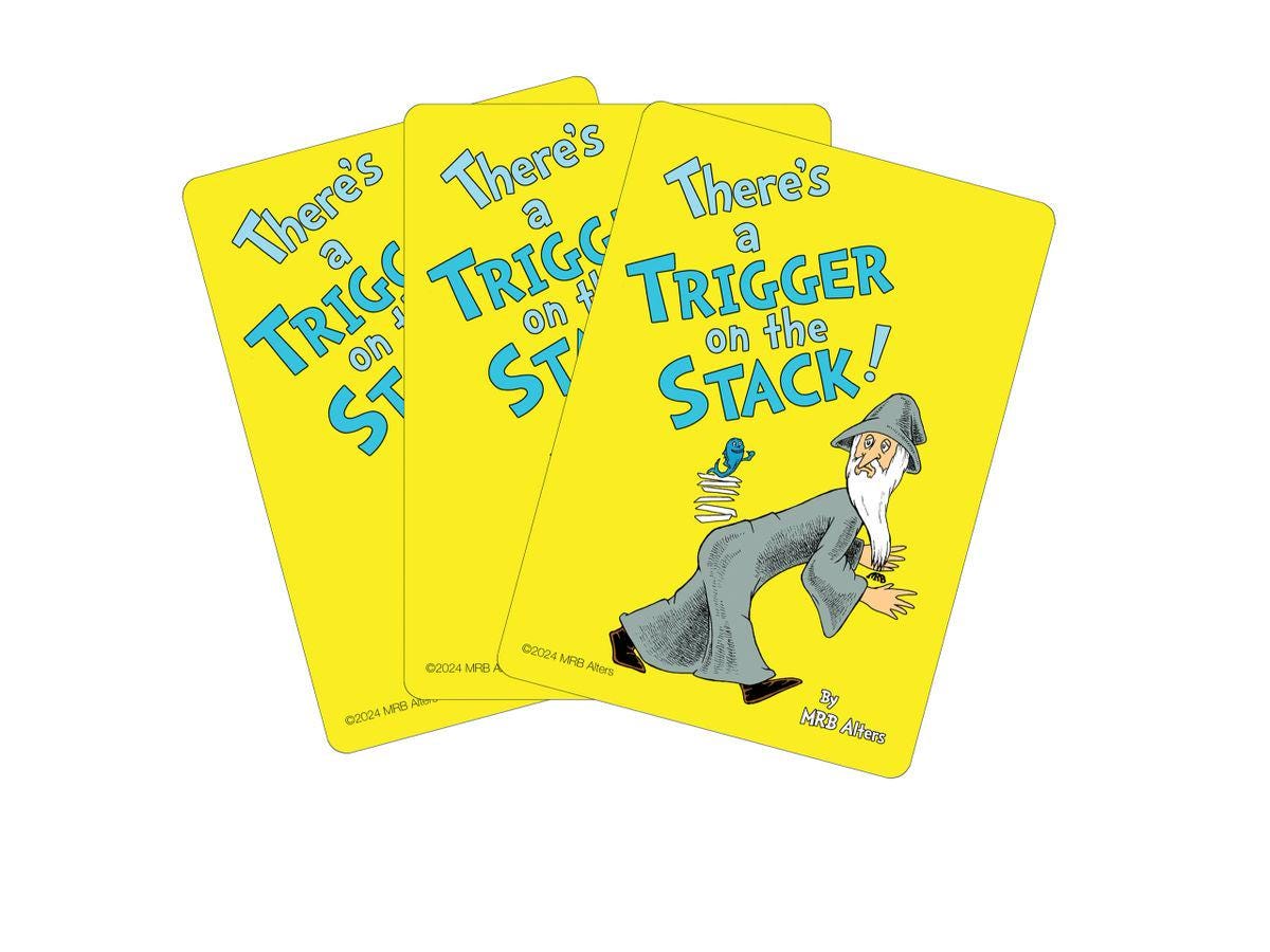 Whimsical Trigger Reminder Token Cards for MTG Illustrated by MRB