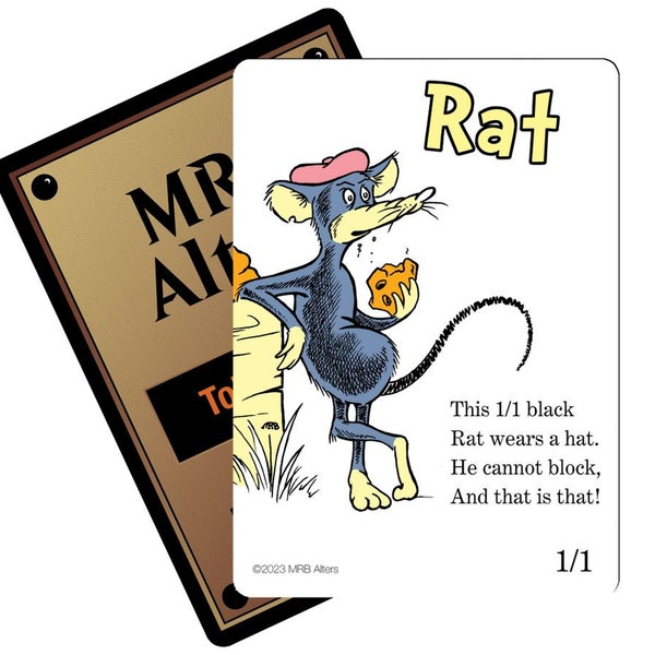 Whimsical Rat token cards for MTG Illustrated by MRB Alters, Printed on premium quality cardstock
