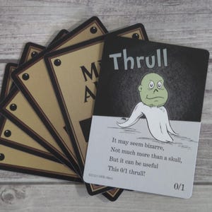 Cartes fantaisistes de Thrull pour MTG illustrées par MRB Alters, avec ou sans aluminium, imprimées sur du papier cartonné de première qualité