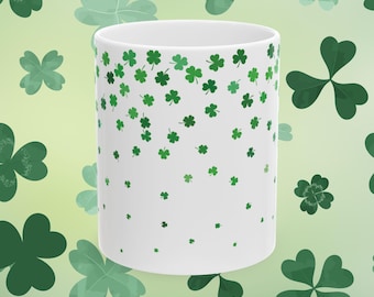 Keramische klavermok: St. Patrick's Day Irish Clover Coffee Cup