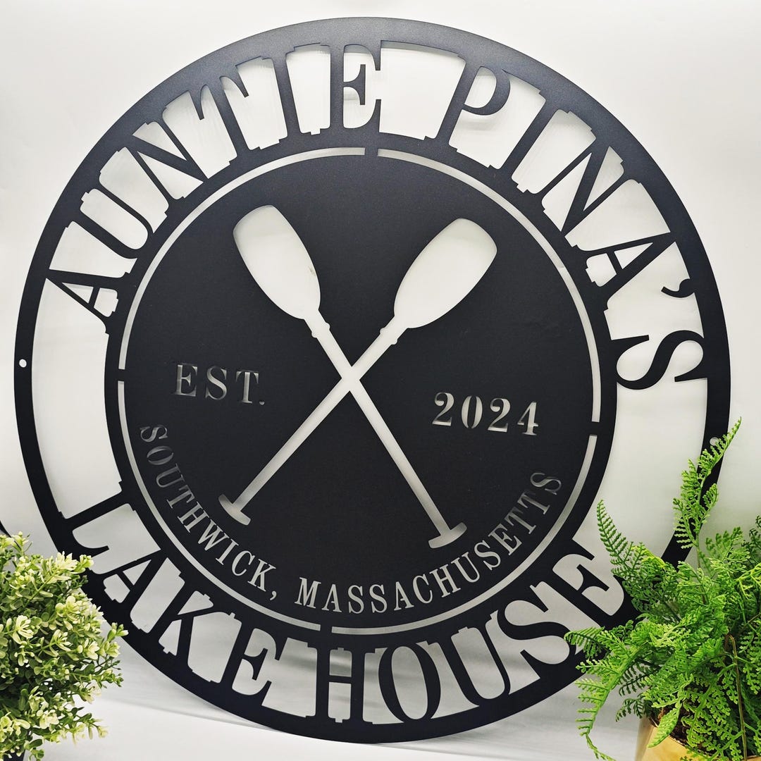 Personalized Lake House Signs Custom Metal Wrought Iron Decor for Lake ...