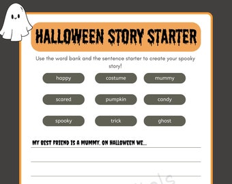 Halloween Story Activity - Class Work - School Worksheet - English Class - Holiday Schoolwork - Digital Download - Classroom Printable