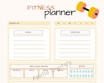 Fitness Plan - Fitness Goal Planner - Exercise Planner - Digital Download - Online Printable - Weekly Planner - Fitness Goals - Exercise