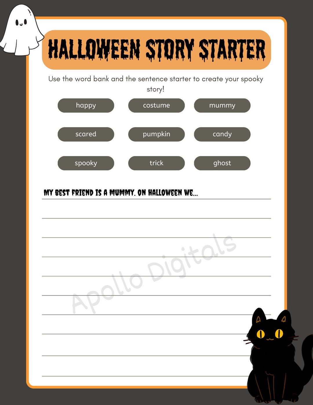 Halloween Story Activity - Class Work - School Worksheet - English ...