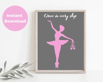 Ballerina Wall Art, Printable Wall Art, Ballerina Nursery Art, Ballerina Printable