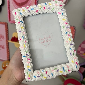 Fake Cake Photo Frame White with colorful sprinkles  4x6 / 5x7 / 8x10 / 8.5x11