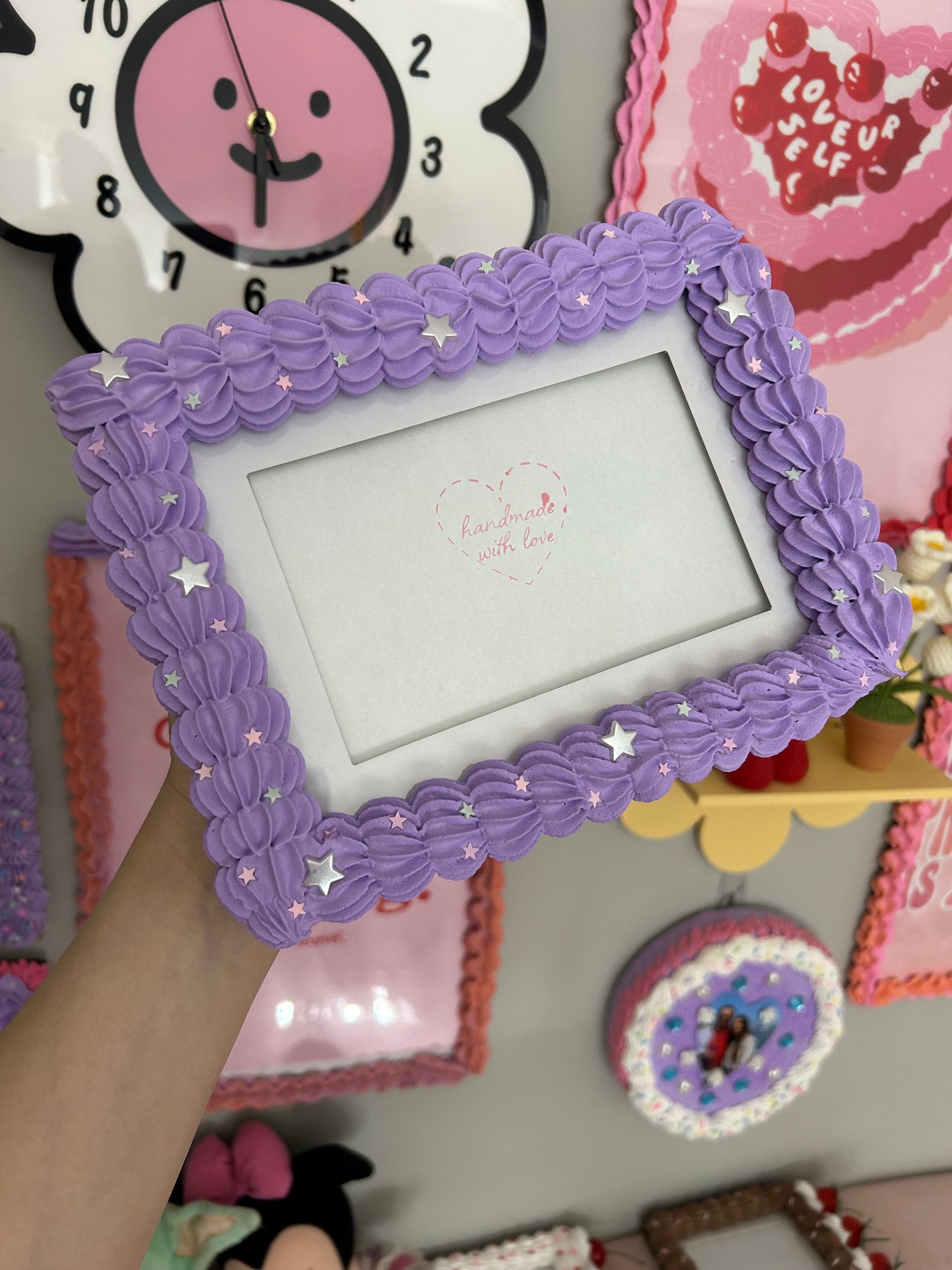 Fake Cake Photo Frame Lilac and pastel sprinkles with pearl stars 4x6 / 5x7 / 8x10 / 8.5x11