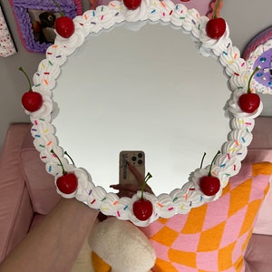 Circle Mirror with sprinkles and cherries