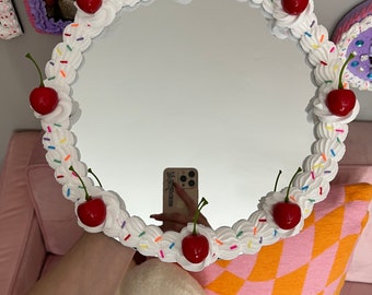 Circle Mirror with sprinkles and cherries