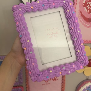 Fake Cake Photo Frame Lilac with colorful heart sprinkles 4x6 / 5x7 / 8x10 / 8.5x11