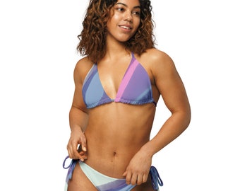 All-over bedruckter recycelter String-Bikini