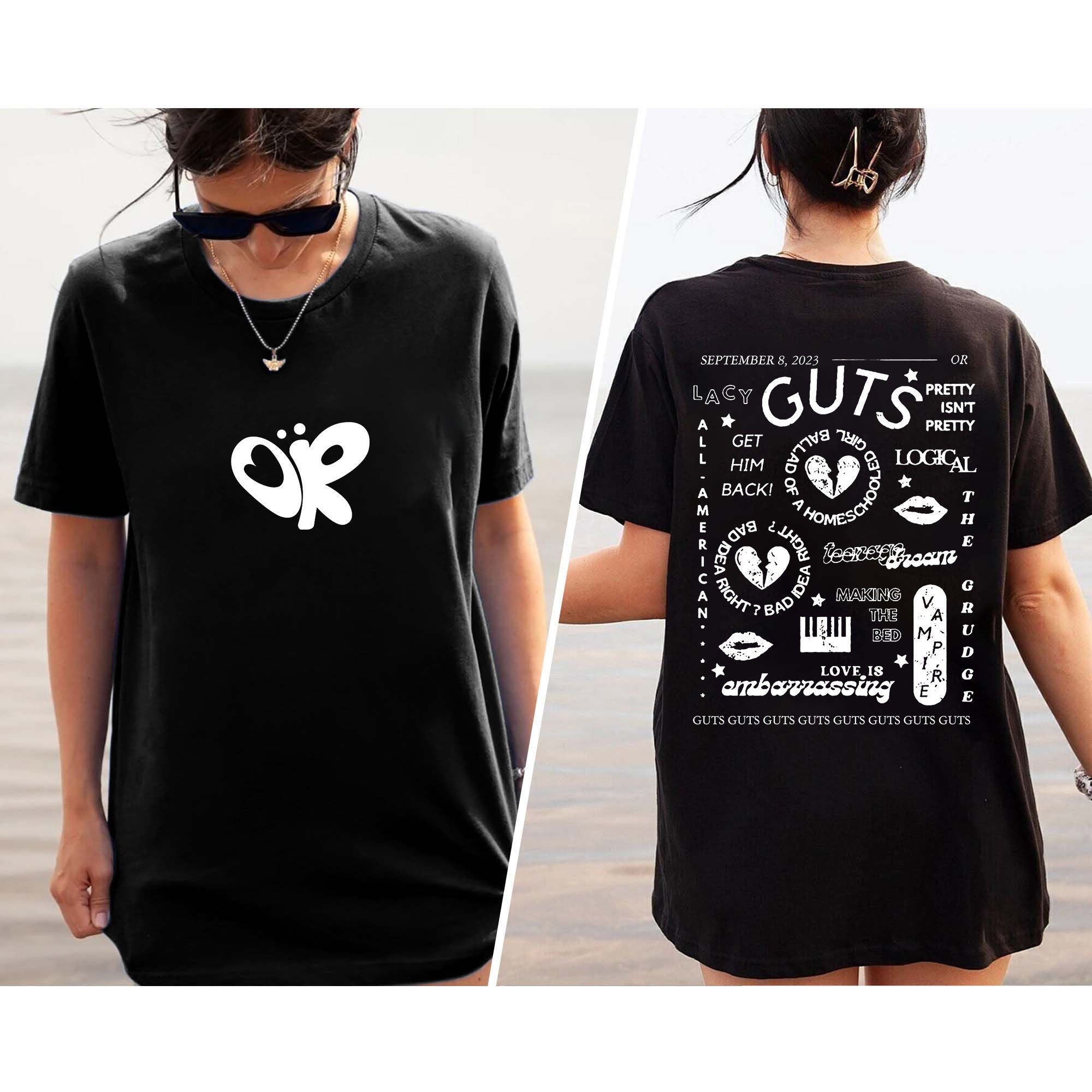 Olivia Rodrigo Guts Shirt, Album Tracklist Tee, Olivia Rodrigo Merch