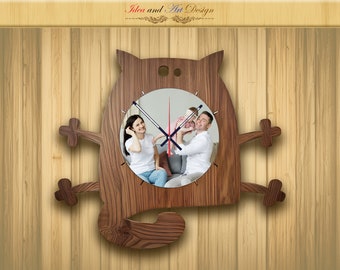 Wall clock, interior decor, decorative clock, plexiglass clock, laser cutting, laser engraving, UV printing and coloring, digital designs.