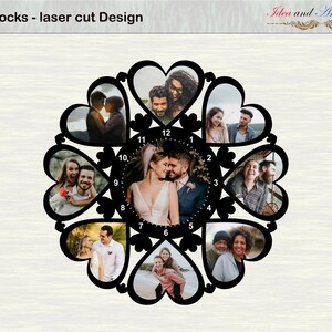 Wall clock, interior decor, decorative clock, plexiglass clock, laser cutting, laser engraving, UV printing and coloring, digital designs. image 2