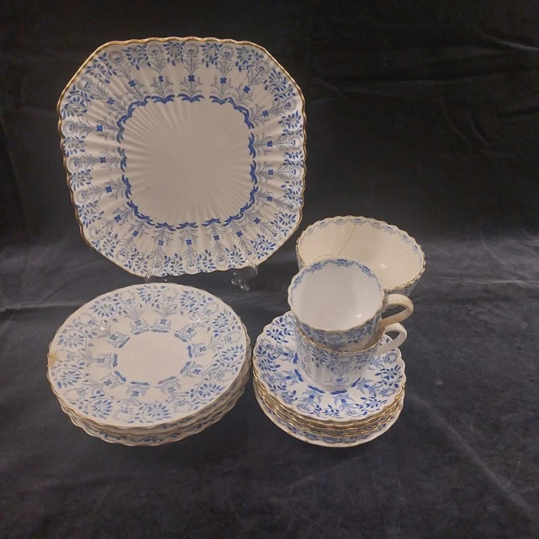 Vintage Spode Copelands China England Blue and White Plates, Bowls