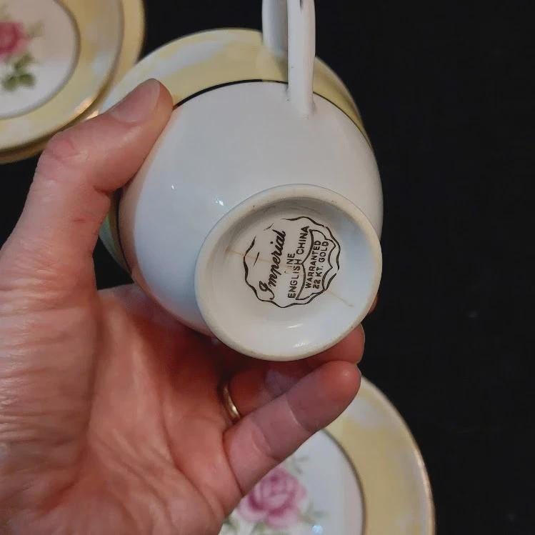 Vintage Imperial Fine English China Warranted 22KT Gold China 7