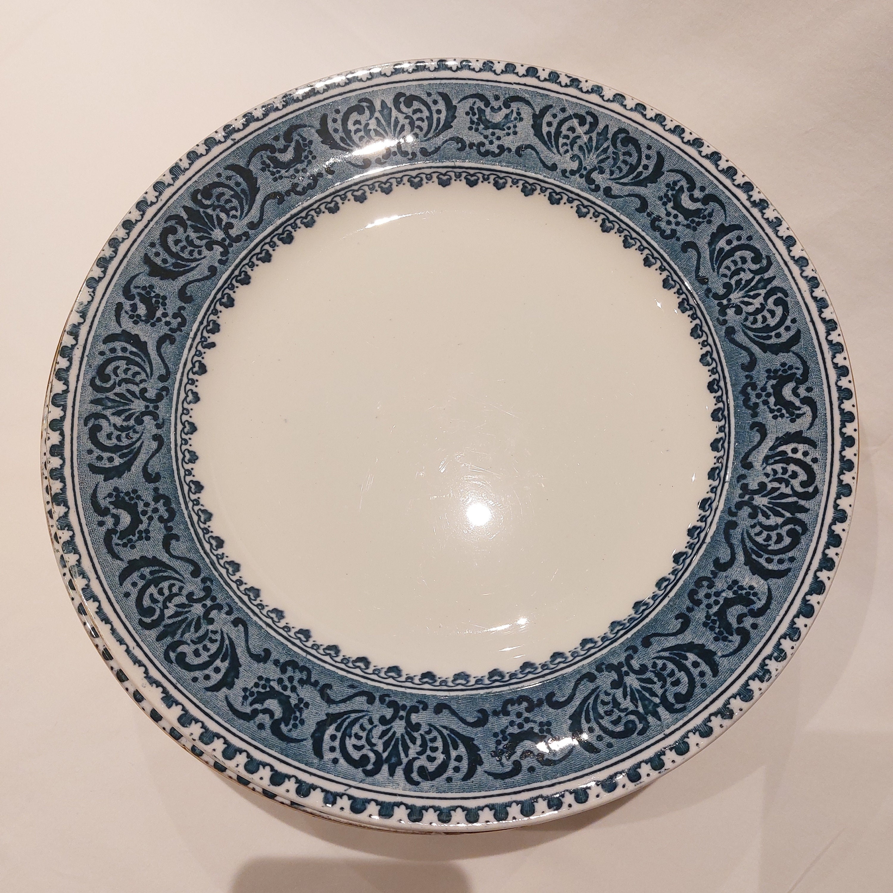 Rare Ionian Blue Colonial Dinner Plate 27cm Antique Late 1800s